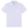 Tom Baine Performance Stretch Plaid Short Sleeve Polo In White