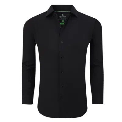 Tom Baine Men's Performance Stretch Solid Button Down Shirt In Black