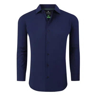 Tom Baine Performance Stretch Solid Button Down In Blue