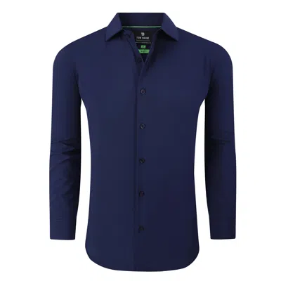 Tom Baine Performance Stretch Solid Button Down In Navy