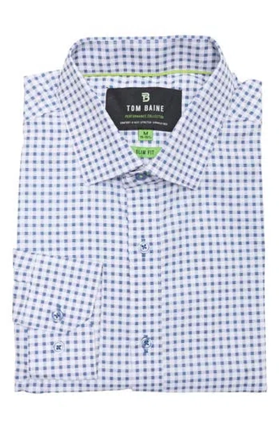 Tom Baine Performance Stretch Winkle Free Button-up Shirt In Blue