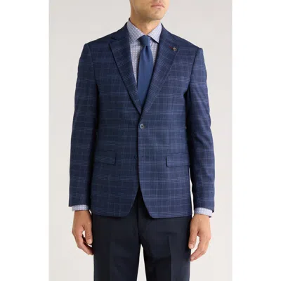 Tom Baine Plaid Two-button Sport Coat In Blue