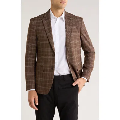 Tom Baine Plaid Two-button Sport Coat In Animal Print