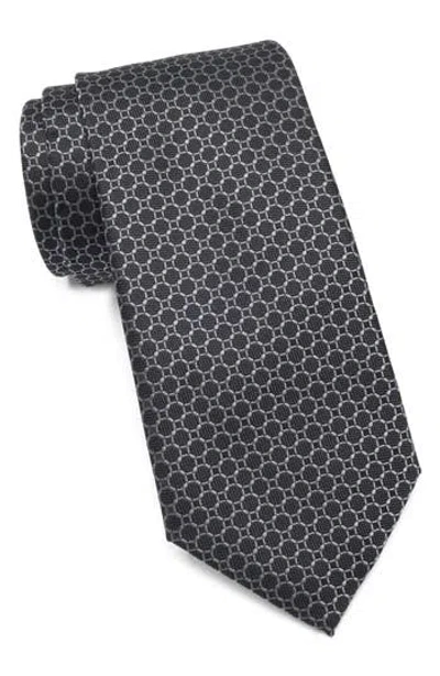 Tom Baine Printed Satin Tie In Black