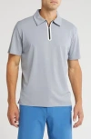Tom Baine Quarter Zip Golf Polo In Grey