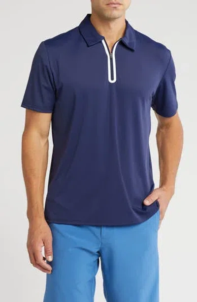 Tom Baine Quarter Zip Golf Polo In Navy