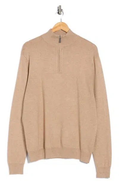 Tom Baine Quarter Zip Pullover In Brown