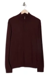 Tom Baine Quarter Zip Pullover In Burgundy