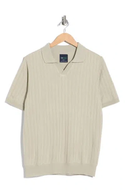 Tom Baine Rib Polo Sweater In Green