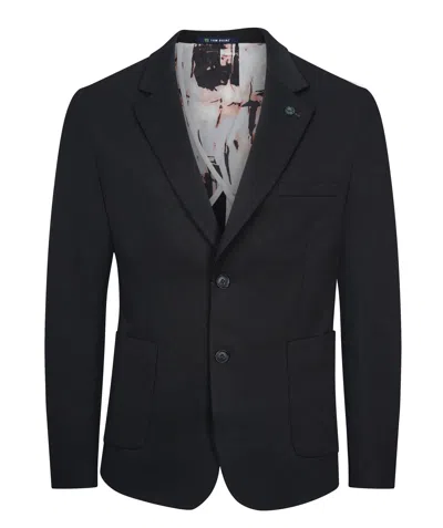 Tom Baine Slim Fit Cotton Performance Stretch Solid Sport Coat In Black