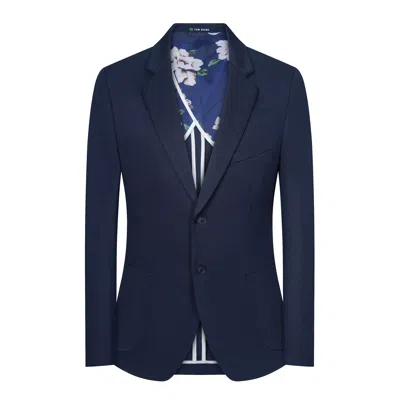 Tom Baine Slim Fit Cotton Performance Stretch Solid Sport Coat In Blue