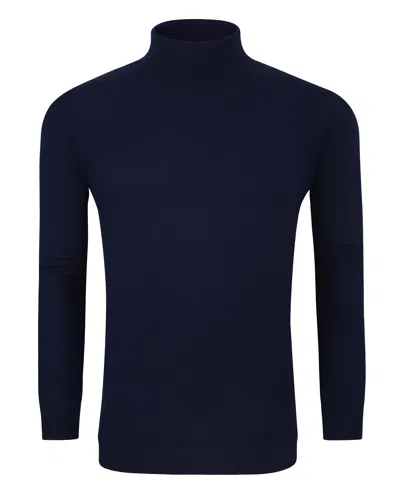 Tom Baine Slim Fit Performance Cotton Turtle Neck In Blue