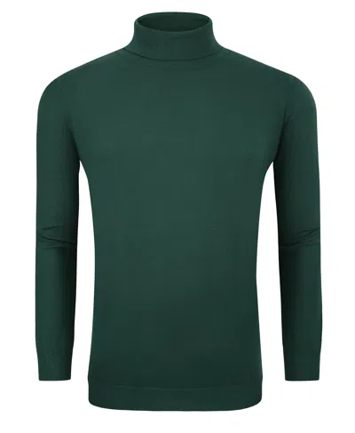 Tom Baine Slim Fit Performance Cotton Turtle Neck In Green