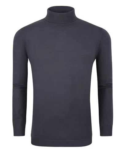 Tom Baine Slim Fit Performance Cotton Turtle Neck In Grey