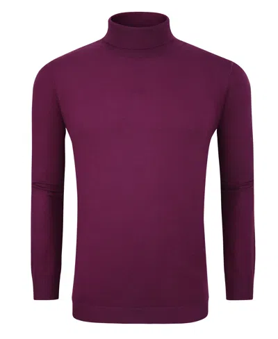 Tom Baine Slim Fit Performance Cotton Turtle Neck In Purple