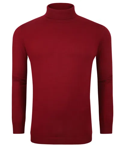Tom Baine Slim Fit Performance Cotton Turtle Neck In Red