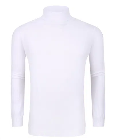 Tom Baine Slim Fit Performance Cotton Turtle Neck In White