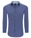 Tom Baine Slim Fit Performance Long Sleeve Geometric Button Down In Blue