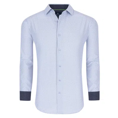 Tom Baine Slim Fit Performance Long Sleeve Geometric Button Down In Multi