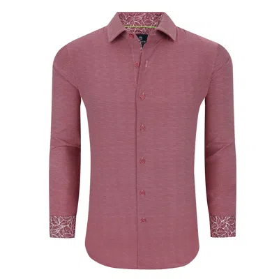 Tom Baine Slim Fit Performance Long Sleeve Mini Plaid Button Down In Red
