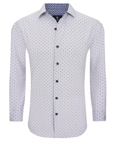 TOM BAINE SLIM FIT PERFORMANCE LONG SLEEVE GEOMETRIC BUTTON DOWN