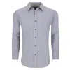 Tom Baine Men's Slim Fit Performance Long Sleeve Solid Button Down Dress Shirt In Silver