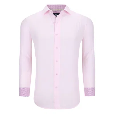 Tom Baine Slim Fit Performance Long Sleeve Solid Button Down In Pink