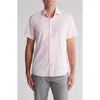 Tom Baine Slim Fit Performance Short Sleeve Button-up Shirt In Light Pink