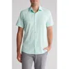 Tom Baine Slim Fit Performance Short Sleeve Button-up Shirt In Mint