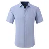 Tom Baine Slim Fit Performance Short Sleeve Geometric Button Down In Blue