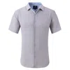 Tom Baine Slim Fit Performance Short Sleeve Geometric Button Down In White