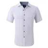 Tom Baine Slim Fit Short Sleeve Performance Stretch Button-up Shirt In White