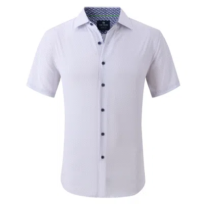 Tom Baine Men's Slim Fit Short Sleeve Performance Button Down Dress Shirt In White