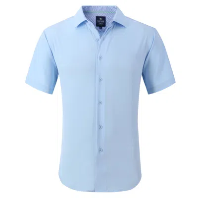 Tom Baine Slim Fit Performance Short Sleeve Solid Button Down In Blue