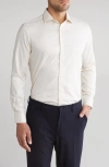 Tom Baine Slim Fit Performance Stretch Button-up Shirt In Beige