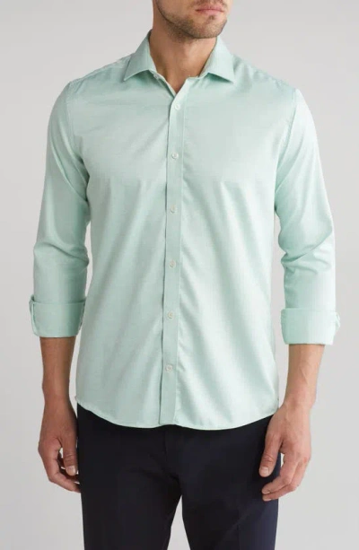 Tom Baine Slim Fit Performance Stretch Button-up Shirt In Green