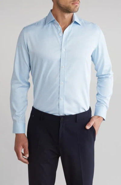 Tom Baine Slim Fit Performance Stretch Button-up Shirt In Sky Blue