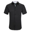 Tom Baine Slim Fit Performance Short Sleeve Button-up Shirt In Black