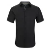 Tom Baine Slim Fit Performance Short Sleeve Button-up Shirt In Black
