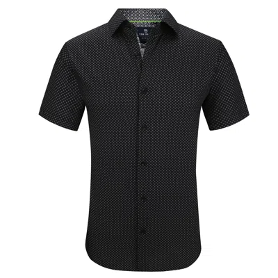 Tom Baine Slim Fit Short Sleeve Performance Stretch Button Down In Black