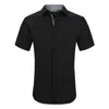 Tom Baine Slim Fit Short Sleeve Performance Stretch Button Down In Black