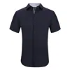 Tom Baine Men's Slim Fit Short Sleeve Performance Stretch Button Down Dress Shirt In Blue