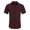 Tom Baine Slim Fit Short Sleeve Performance Stretch Button Down In Red