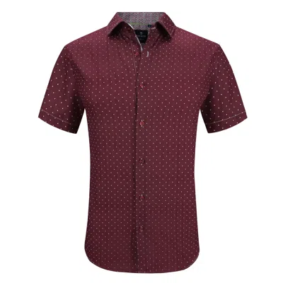 Tom Baine Slim Fit Short Sleeve Performance Stretch Button Down In Red