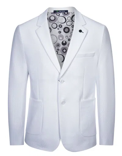 Tom Baine Slim Fit Waffle Performance Stretch Solid Sport Coat In White