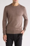Tom Baine Solid Crewneck Pullover In Brown
