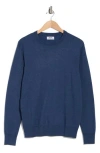 Tom Baine Solid Crewneck Pullover In Denim Blue