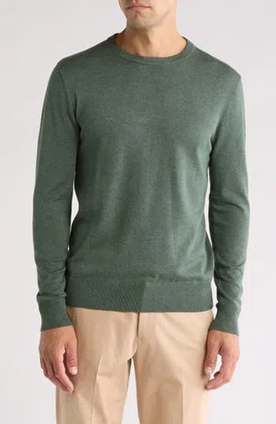 Tom Baine Solid Crewneck Pullover In Green
