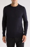 Tom Baine Solid Crewneck Pullover In Navy