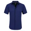 Tom Baine Men's Slim Fit Short Sleeve Performance Button Down Dress Shirt In Blue